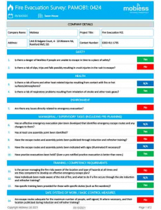 Fire Evacuation Survey Sample Report